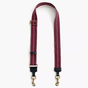 Jcrew chevron Detachable bag strap canvas with 💯 leather